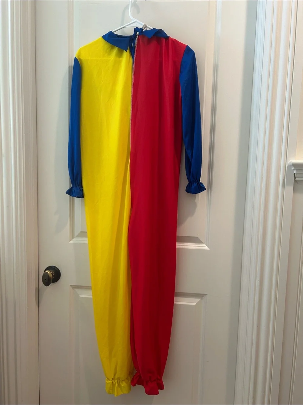 Rubie’s Color Block Clown One Piece PullOn Costume w/ polka dot tie kids size L